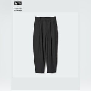 Uniqlo Comptoir Des Cotonniers Black Linen Blend Tapered Pleated Pants. Small.